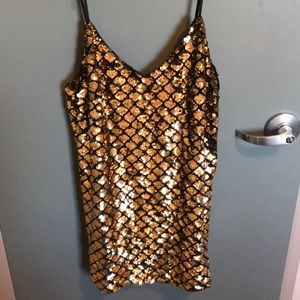 Sequined dress! Black & gold dress! Worn once